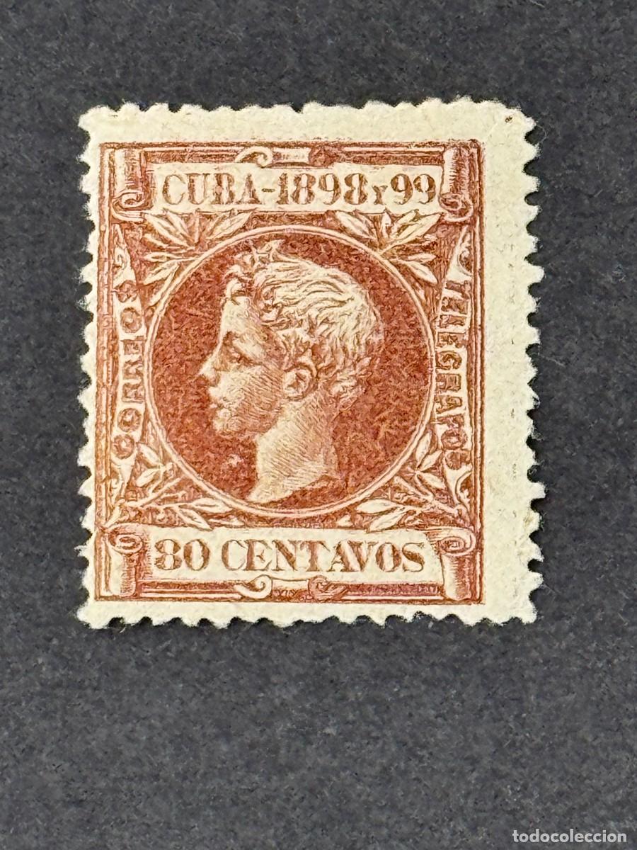Sellos: Cuba, Alfonso XIII, 1898, Edifil 171, nuevo con fijasellos