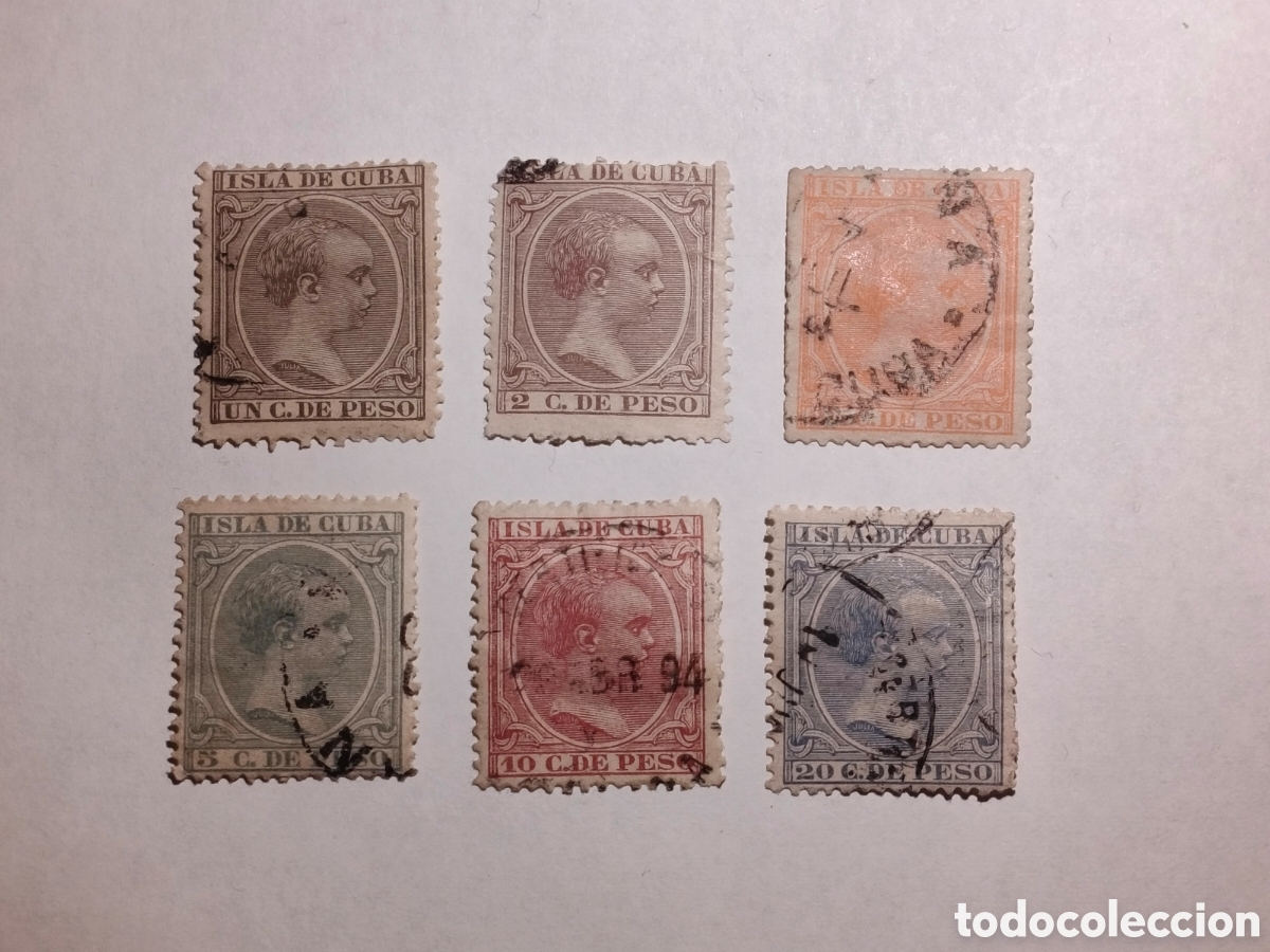 Sellos: Cuba 1891-2 Edifil 124/29 sellos usados