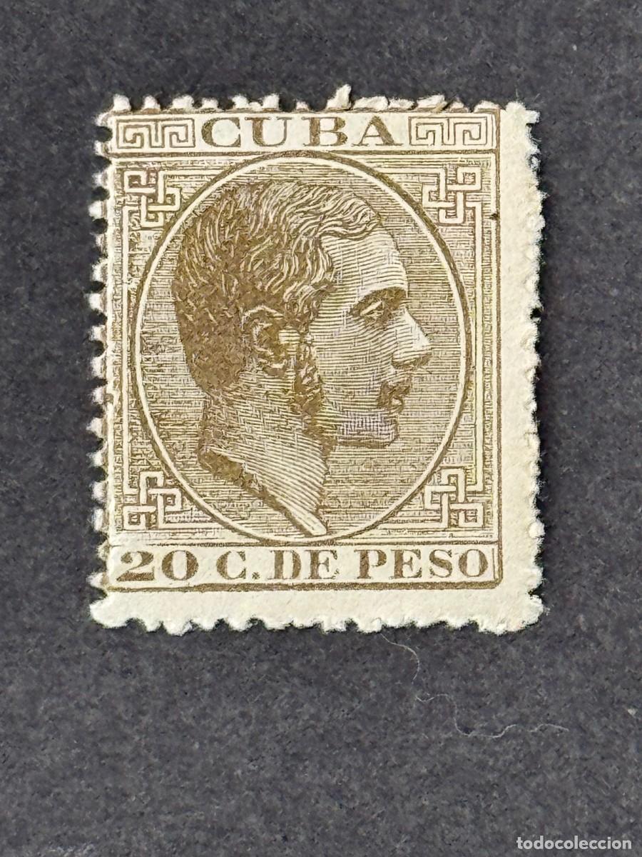 Sellos: Cuba, Alfonso XII, 1883-1888, Edifil 104, nuevo con fijasellos