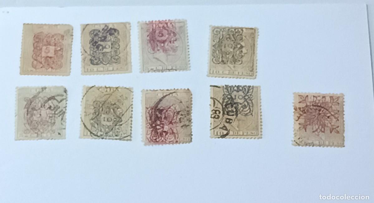 Sellos: Sellos Cuba 1883 habilitados. Edifil 74, 75, 77, 78, 80, 81, 83, 84 y 86