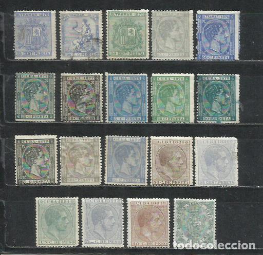 Sellos: R680AA-LOTE SELLOS CUBA COLONIA ESPA&Ntilde;A ALFONSO XII DESDE 1875 A 1881, BUENA CALIDAD, FOTO REAL, BUEN