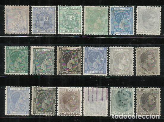 Sellos: R57-LOTE SELLOS CUBA COLONIA ESPA&Ntilde;A ALFONSO XII DESDE 1875 A 1881, BUENA CALIDAD, FOTO REAL, BUEN