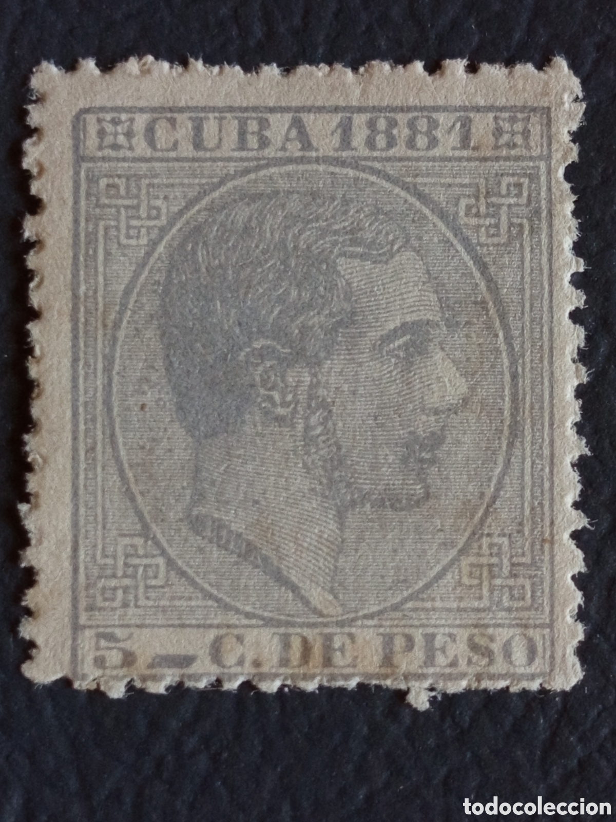 Sellos: Sello Cuba 1881 Rey Alfonso XII 5 c. de Peso Mi. 93 MH.