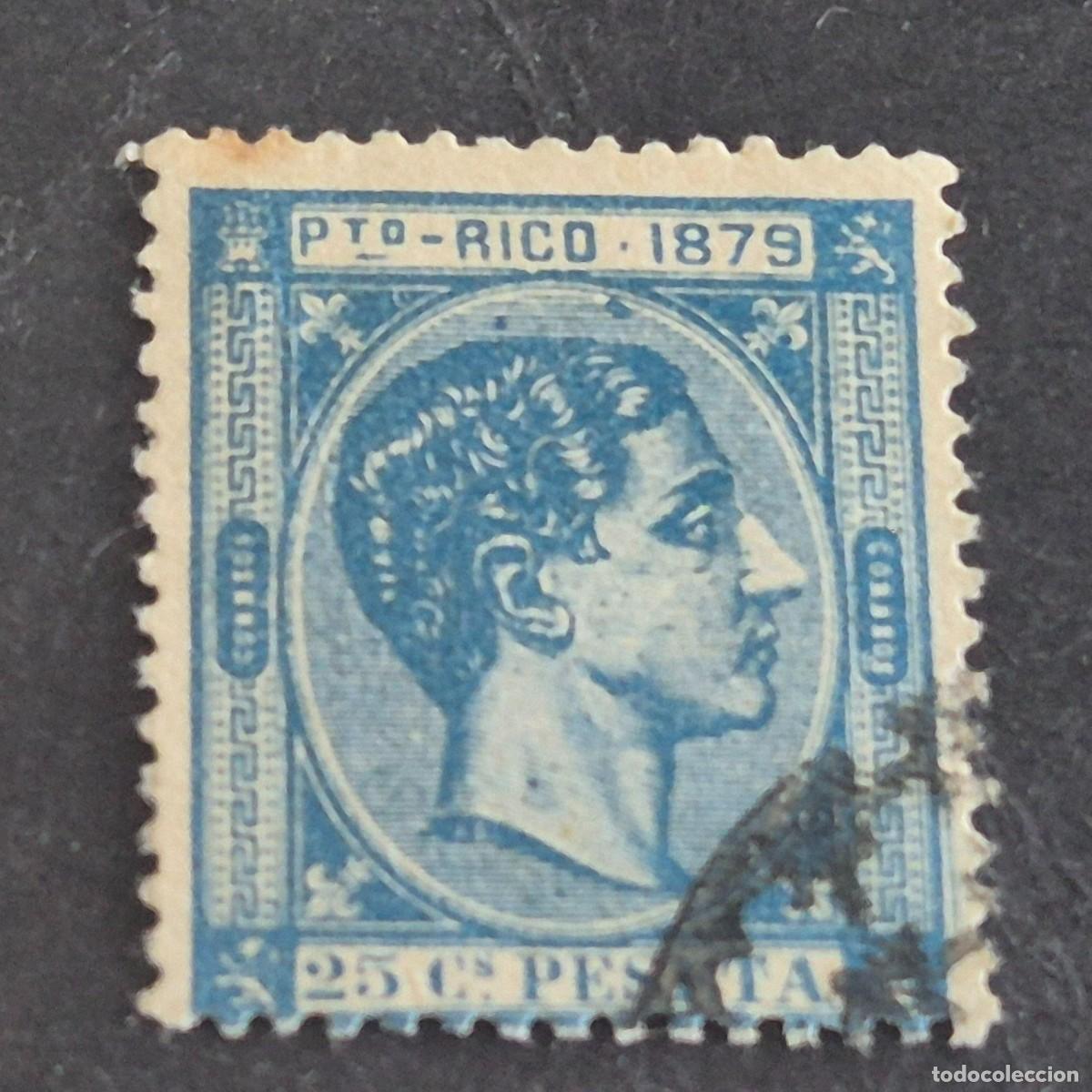 Sellos: ESPA&Ntilde;A, PUERTO RICO, 1879, ALFONSO XII, EDIFIL 26, MATASELLO PARRILLA DE CRUCES, ( LOTE AB )
