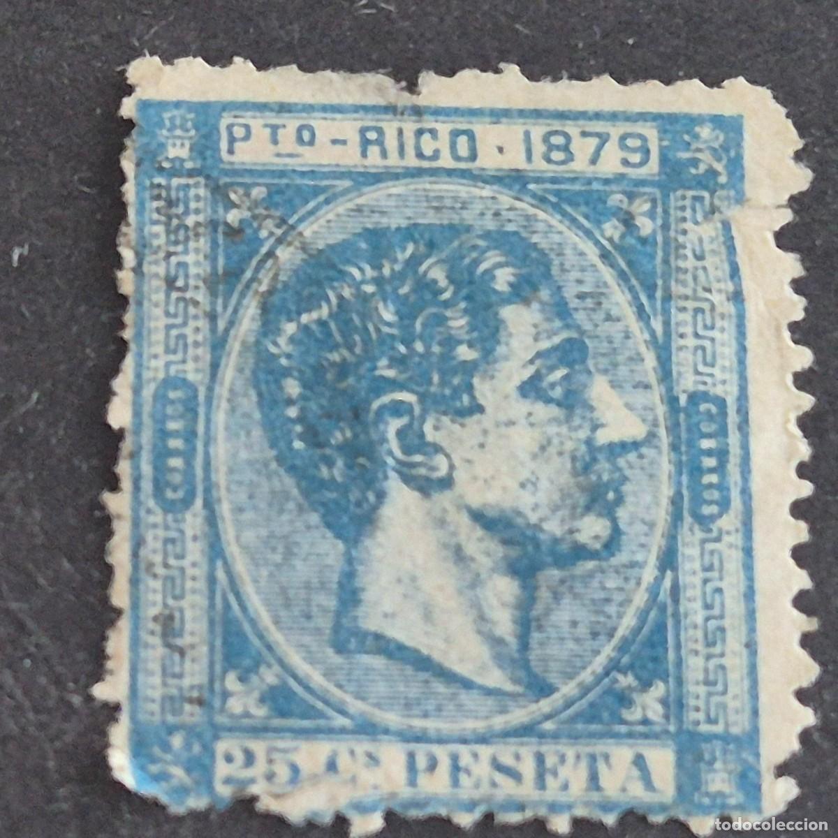 Sellos: ESPA&Ntilde;A, PUERTO RICO, 1879, ALFONSO XII, EDIFIL 26, USADO, CREO REPARADO, ( LOTE AB )