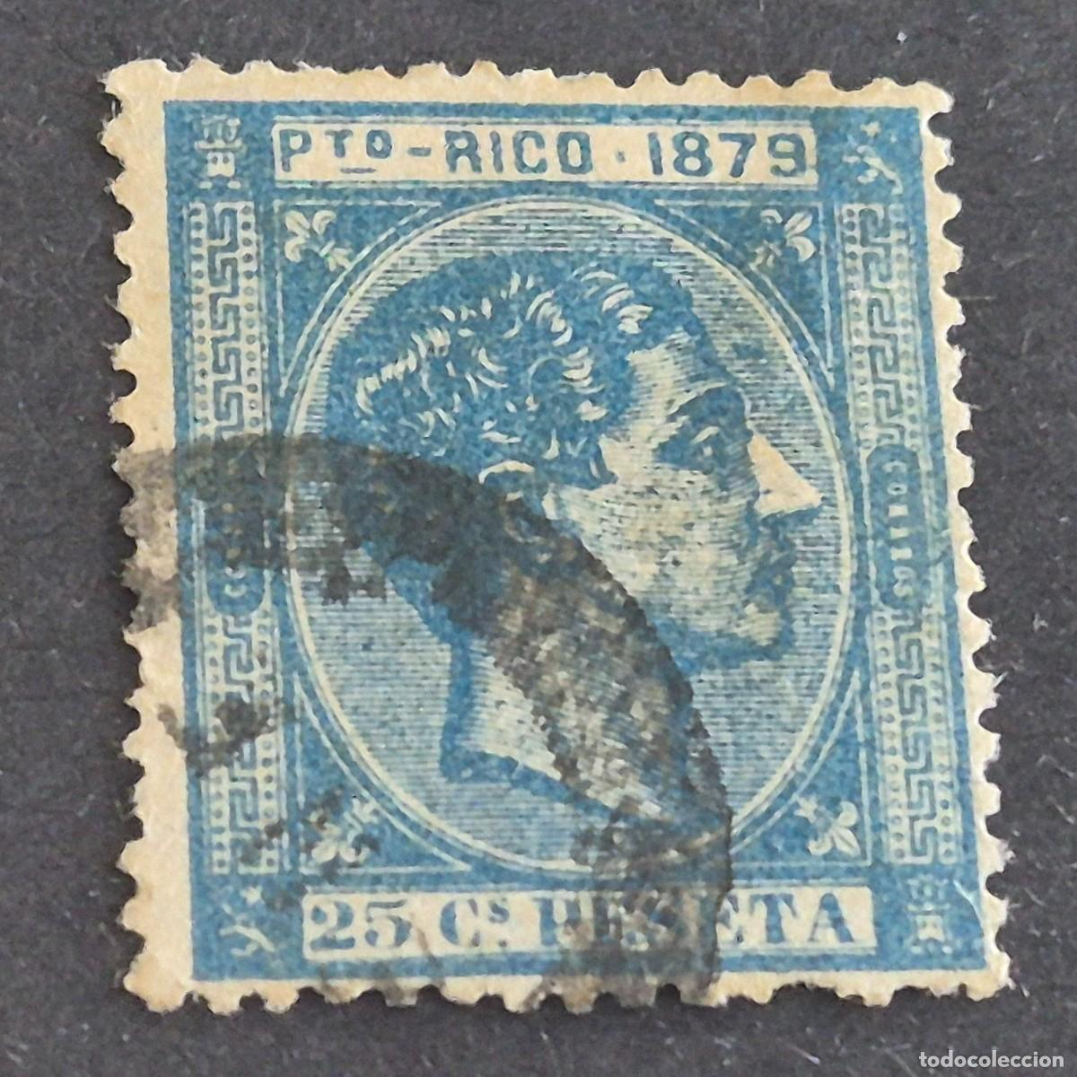 Sellos: ESPA&Ntilde;A, PUERTO RICO, 1879, ALFONSO XII, EDIFIL 26, MATASELLO CREO FECHADOR, ( LOTE AB )