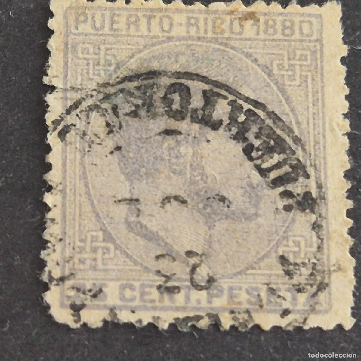 Sellos: ESPA&Ntilde;A, PUERTO RICO, 1880, ALFONSO XII, EDIFIL 38, MATASELLO FECHADOR, ( LOTE AB )