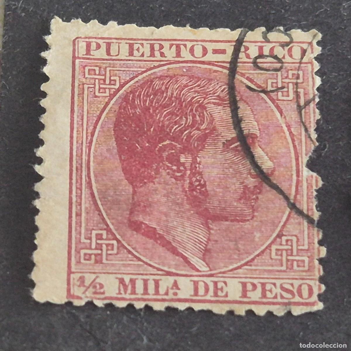 Sellos: ESPA&Ntilde;A, PUERTO RICO, 1882-1886, ALFONSO XII, EDIFIL 55, MATASELLO FECHADOR, LEER, ( LOTE AB )