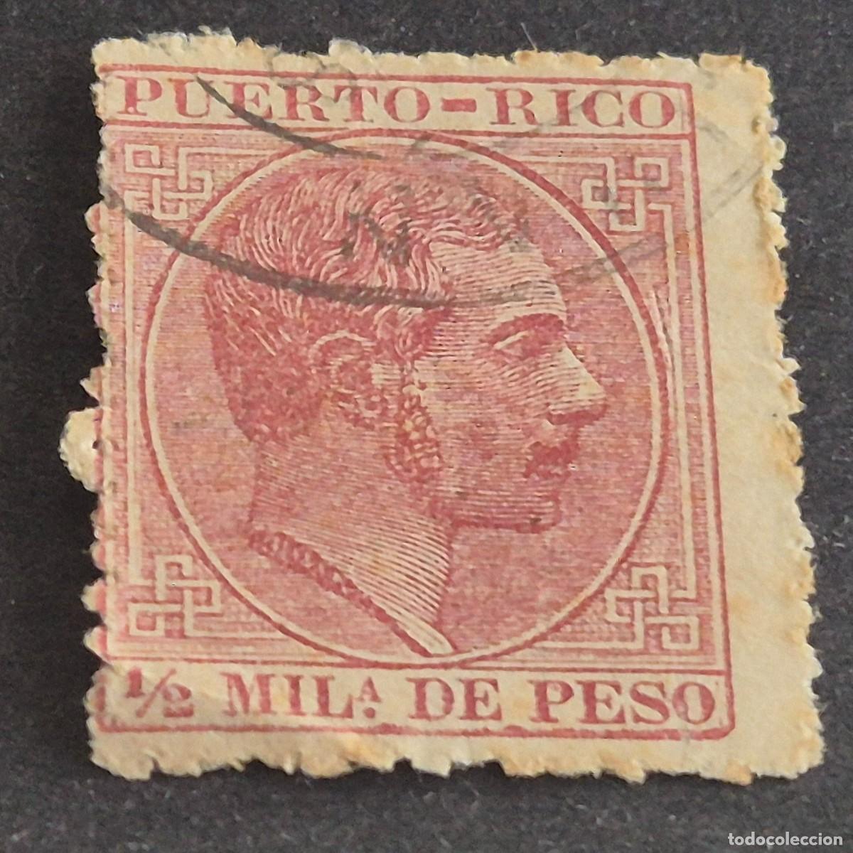 Sellos: ESPA&Ntilde;A, PUERTO RICO, 1882-1886, ALFONSO XII, EDIFIL 55, MATASELLO FECHADOR, ( LOTE AB )