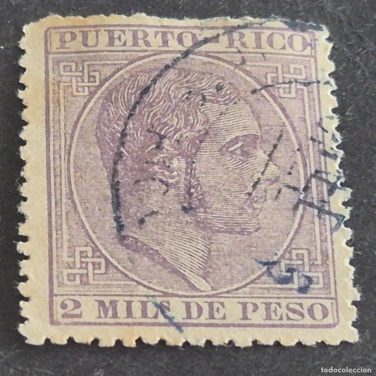 Sellos: ESPA&Ntilde;A, PUERTO RICO, 1882-1886, ALFONSO XII, EDIFIL 57, MATASELLO FECHADOR, ( LOTE AB )