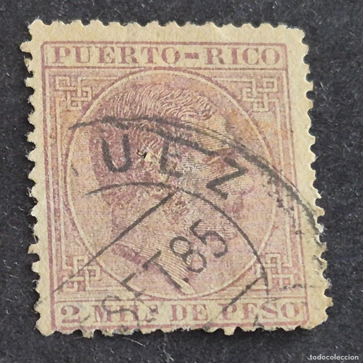 Sellos: ESPA&Ntilde;A, PUERTO RICO, 1882-1886, ALFONSO XII, EDIFIL 57, MAT. DE MAYAGUEZ, MARQUILLADO, ( LOTE AB )
