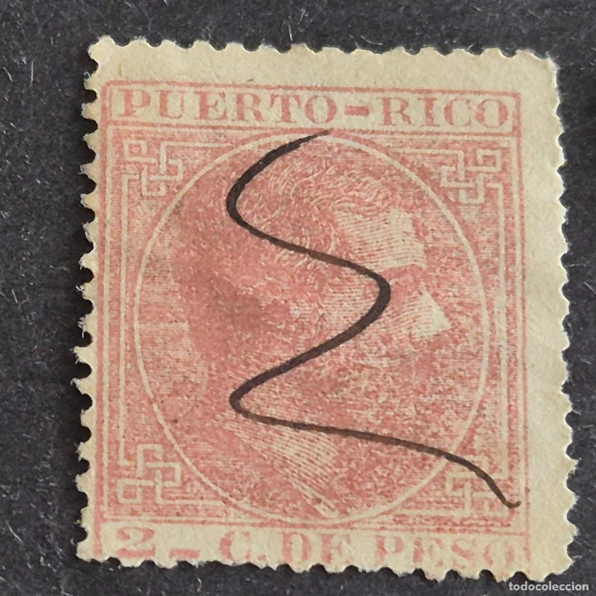 Sellos: ESPA&Ntilde;A, PUERTO RICO, 1882-1886, ALFONSO XII, EDIFIL 62, USADO, INUTILIZADO A PLUMA, (LOTE AB)