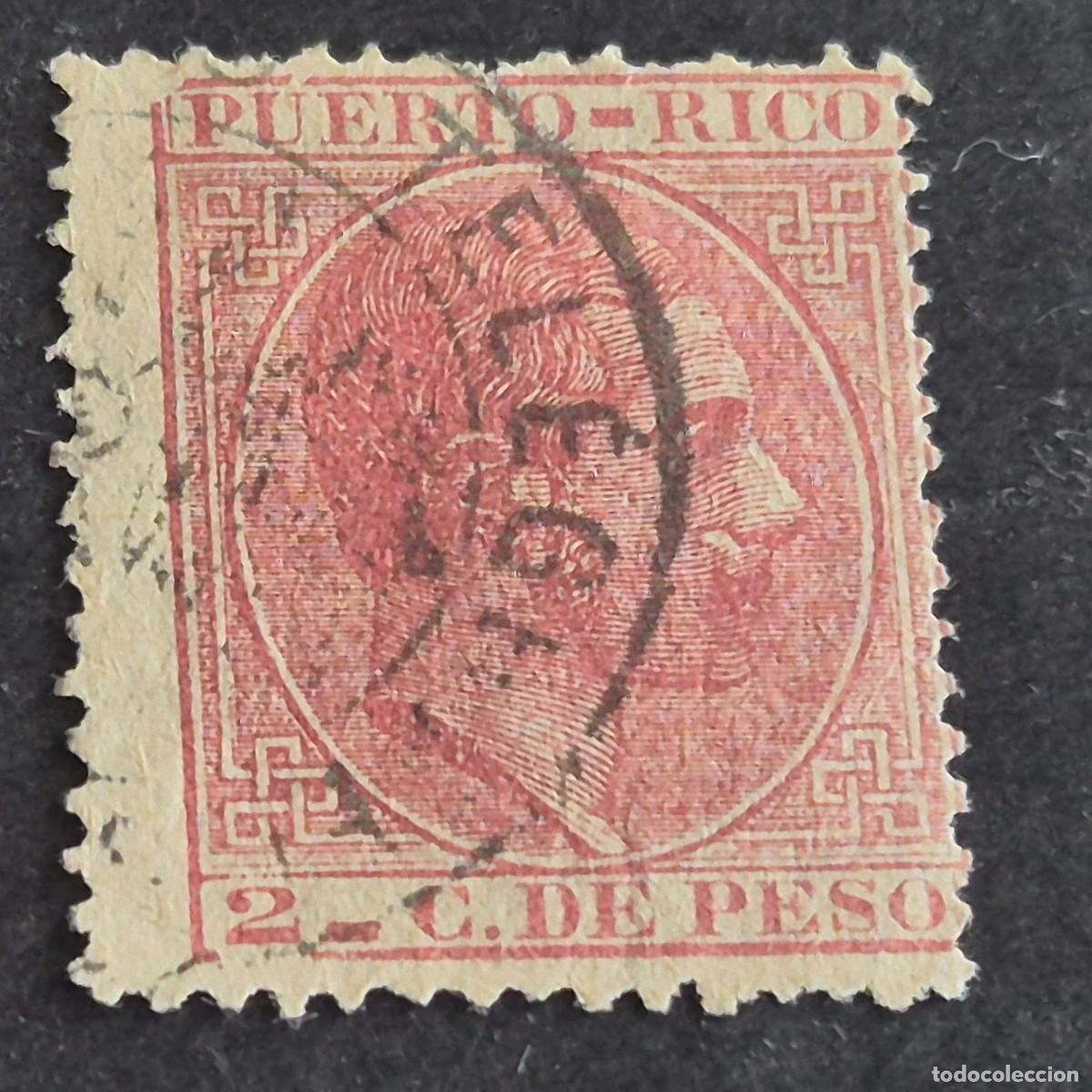 Sellos: ESPA&Ntilde;A, PUERTO RICO, 1882-1886, ALFONSO XII, EDIFIL 62, MATASELLO FECHADOR, (LOTE AB)