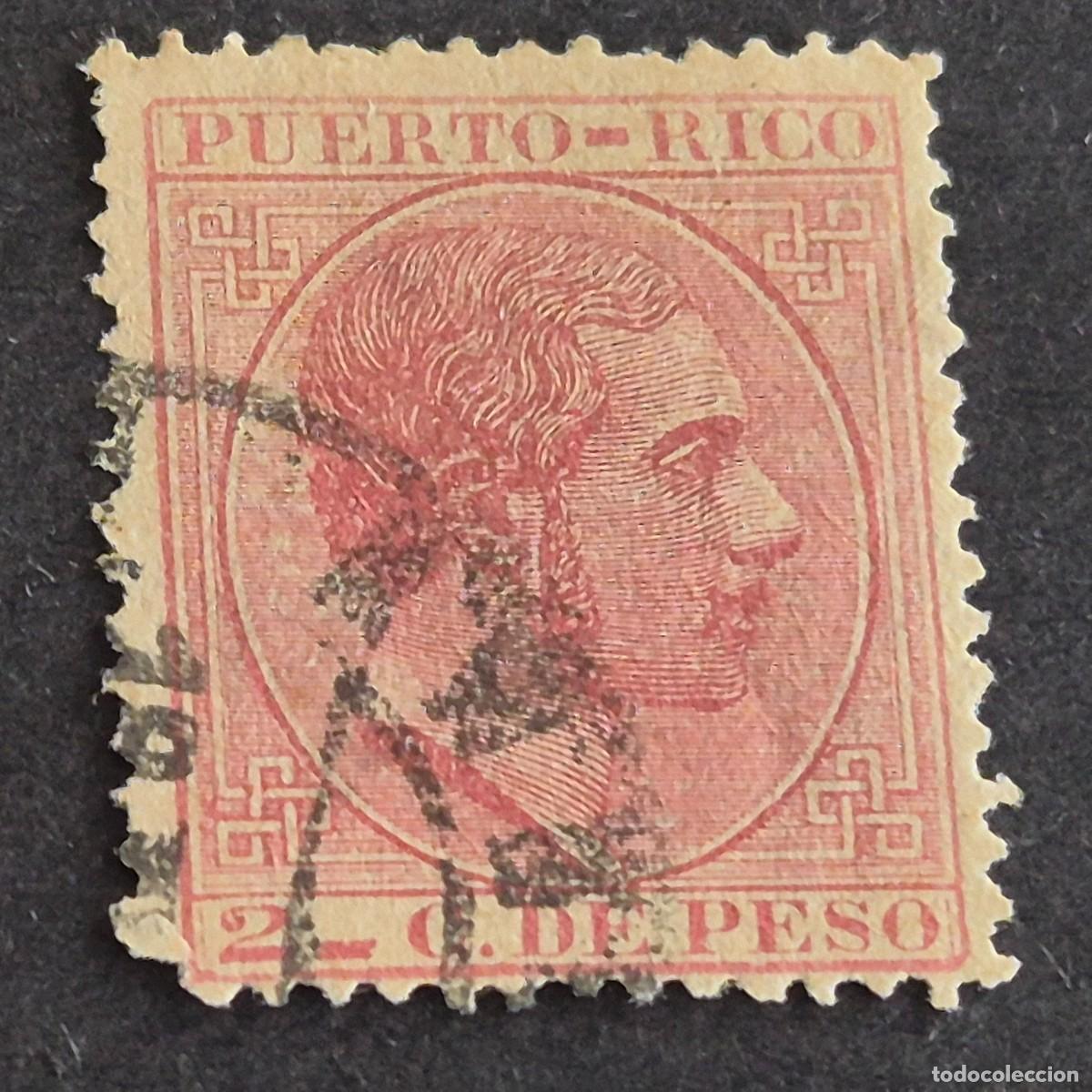 Sellos: ESPA&Ntilde;A, PUERTO RICO, 1882-1886, ALFONSO XII, EDIFIL 62, MATASELLO FECHADOR, (LOTE AB)