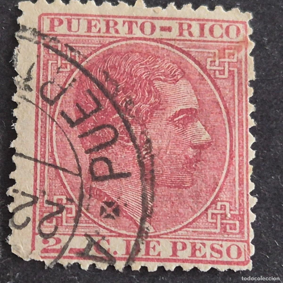 Sellos: ESPA&Ntilde;A, PUERTO RICO, 1882-1886, ALFONSO XII, EDIFIL 62, MATASELLO FECHADOR, (LOTE AB)