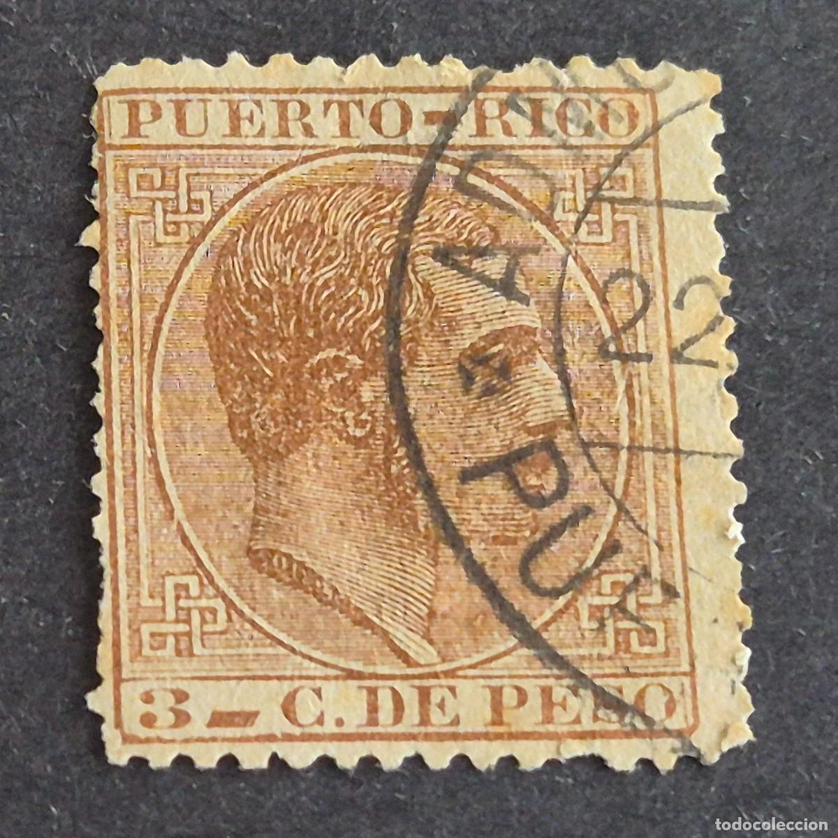 Sellos: ESPA&Ntilde;A, PUERTO RICO, 1882-1886, ALFONSO XII, EDIFIL 64, MATASELLO FECHADOR, (LOTE AB)