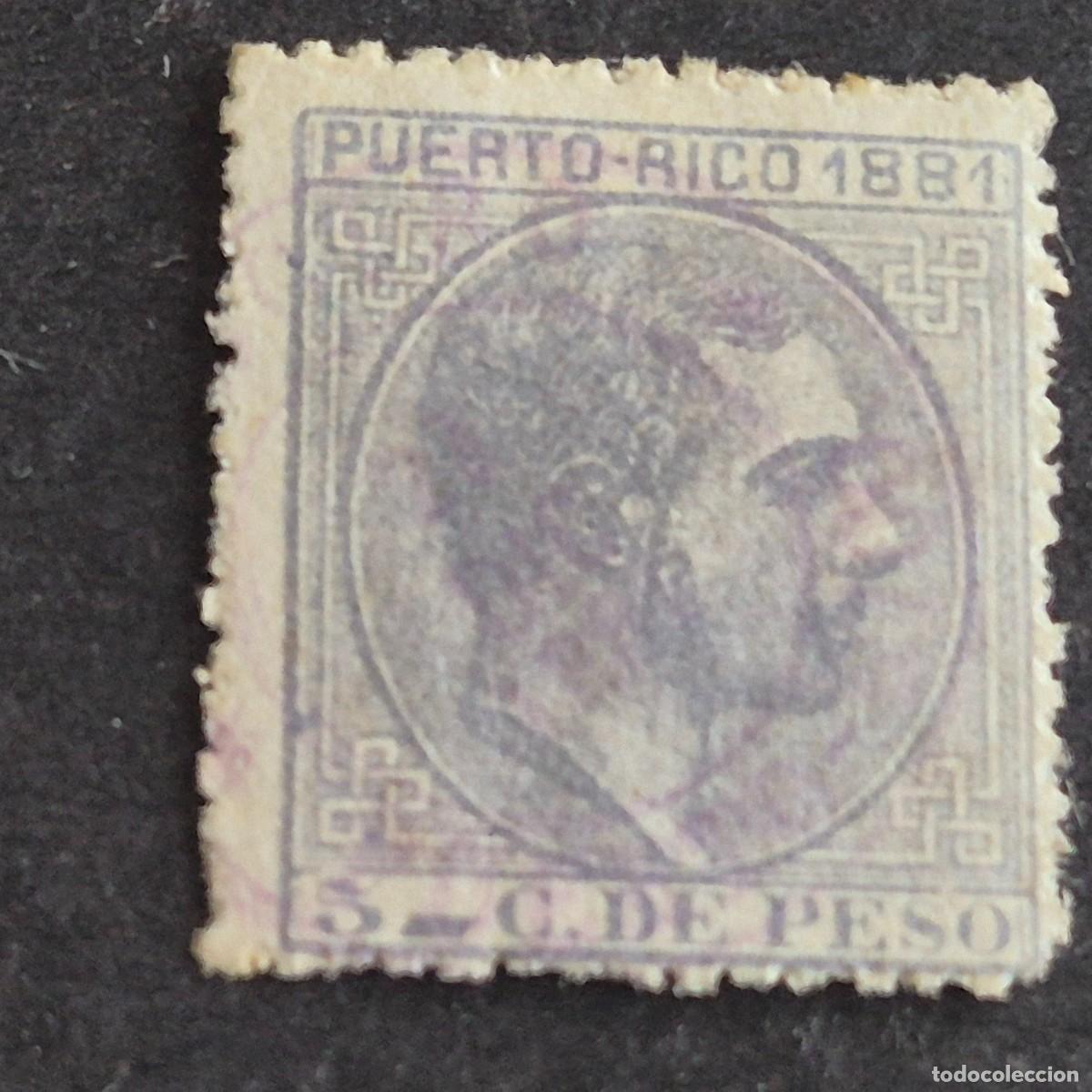 Sellos: ESPA&Ntilde;A, PUERTO RICO, 1882-1886, ALFONSO XII, EDIFIL 65, TIPO I, MATASELLO FECHADOR, (LOTE AB)