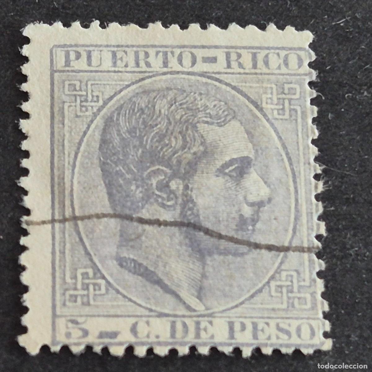 Sellos: ESPA&Ntilde;A, PUERTO RICO, 1882-1886, ALFONSO XII, EDIFIL 65, TIPO I, INUTILIZADO A PLUMA, (LOTE AB)