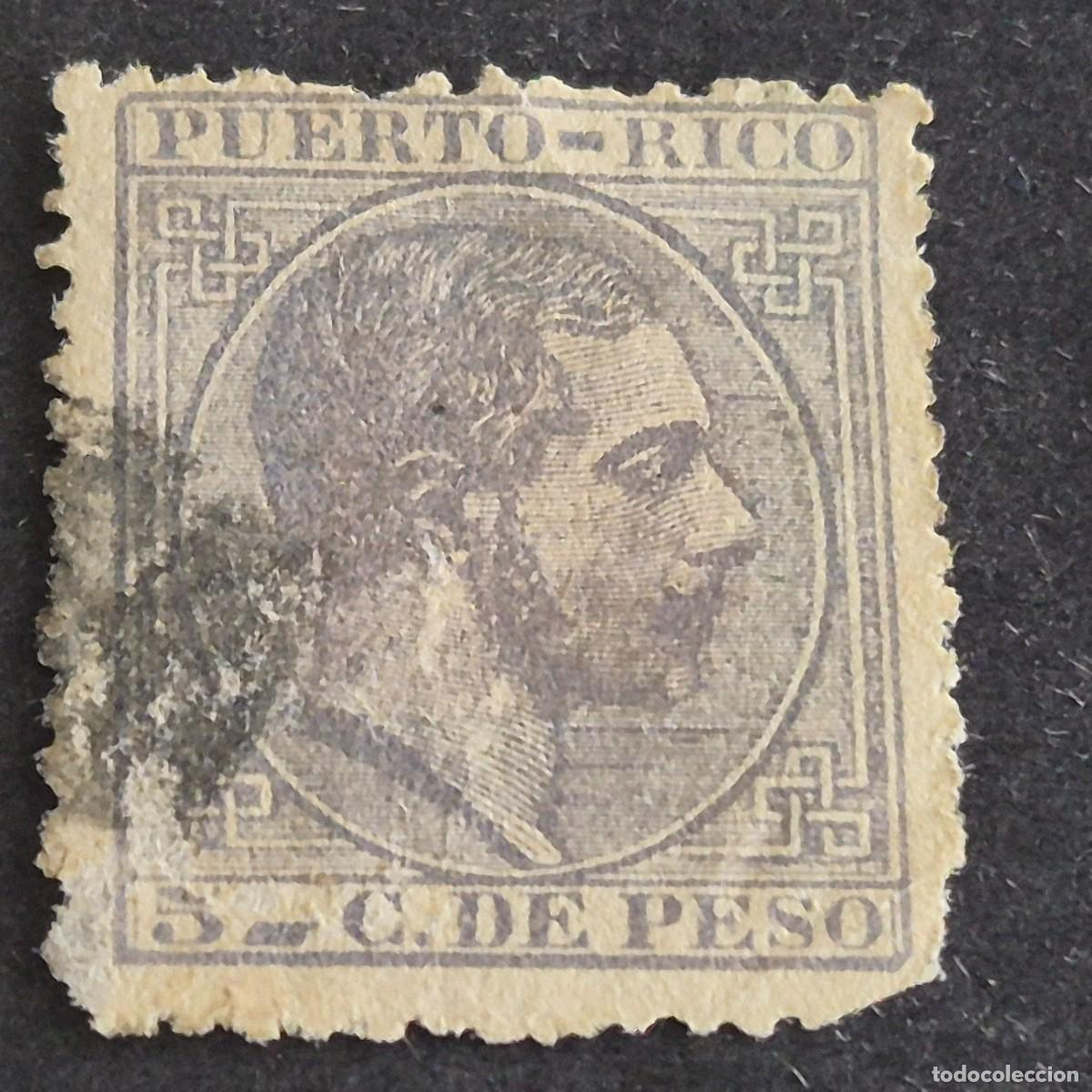 Sellos: ESPA&Ntilde;A, PUERTO RICO, 1882-1886, ALFONSO XII, EDIFIL 65, TIPO I, USADO, (LOTE AB)