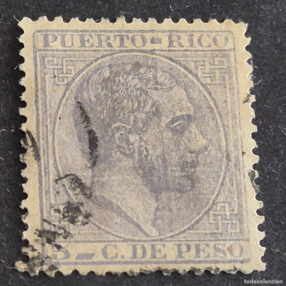 Sellos: ESPA&Ntilde;A, PUERTO RICO, 1882-1886, ALFONSO XII, EDIFIL 65, TIPO I, USADO, (LOTE AB)