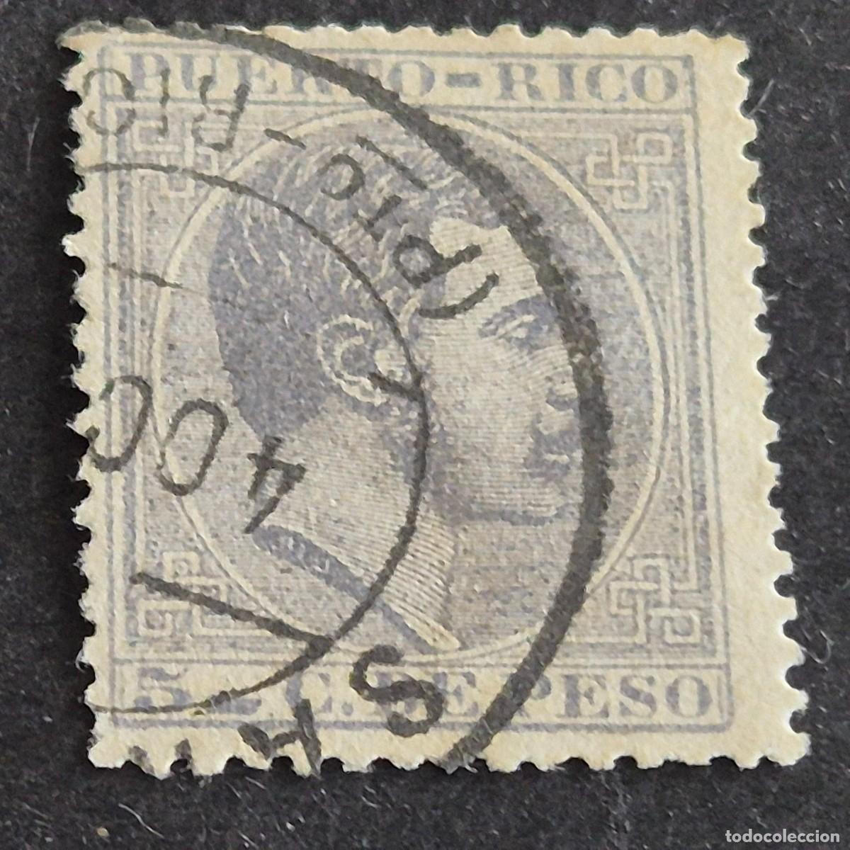 Sellos: ESPA&Ntilde;A, PUERTO RICO, 1882-1886, ALFONSO XII, EDIFIL 65, TIPO II 65b, MAT. FECHADOR, (LOTE AB)