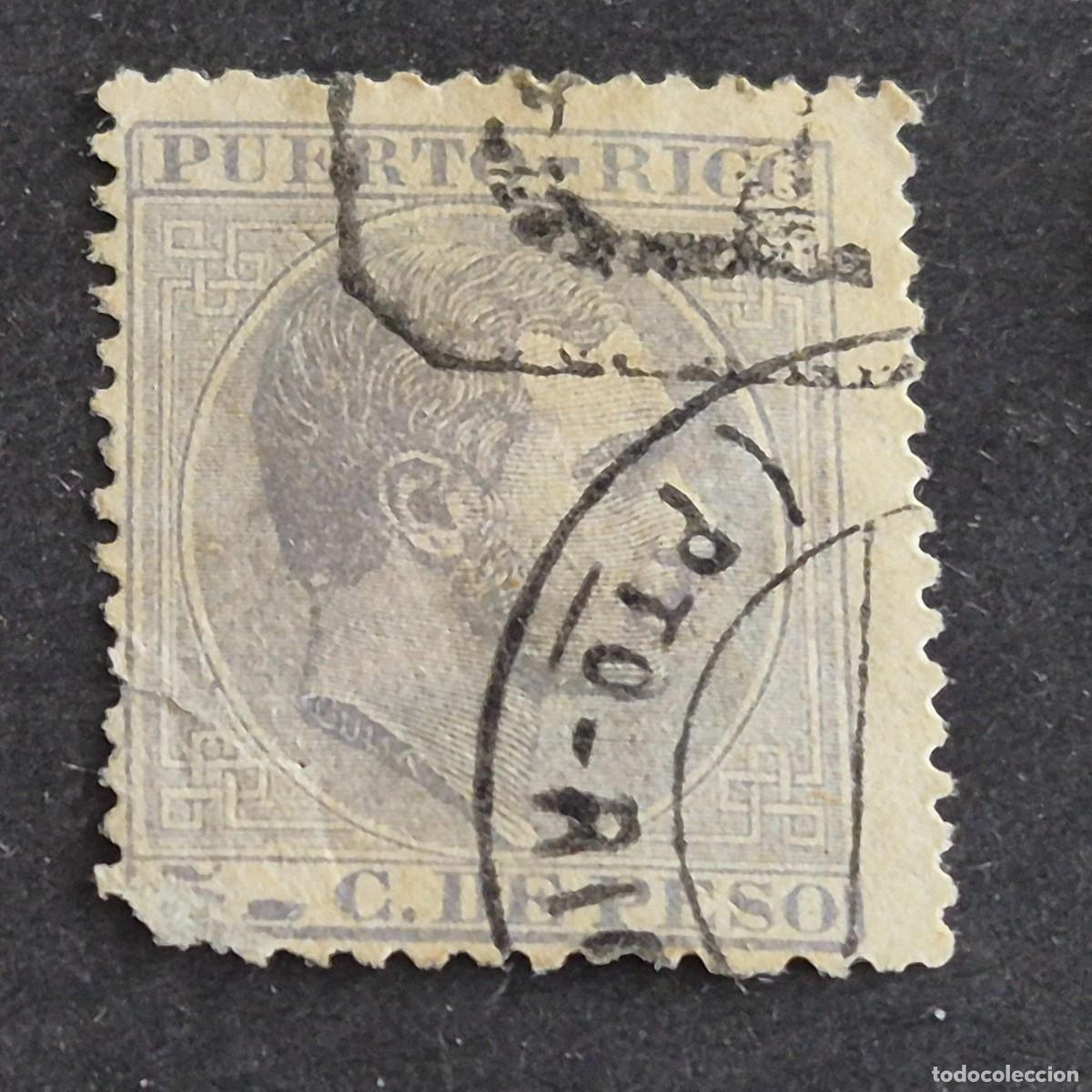 Sellos: ESPA&Ntilde;A, PUERTO RICO, 1882-1886, ALFONSO XII, EDIFIL 65, TIPO II 65b, MAT. FECHADOR, (LOTE AB)