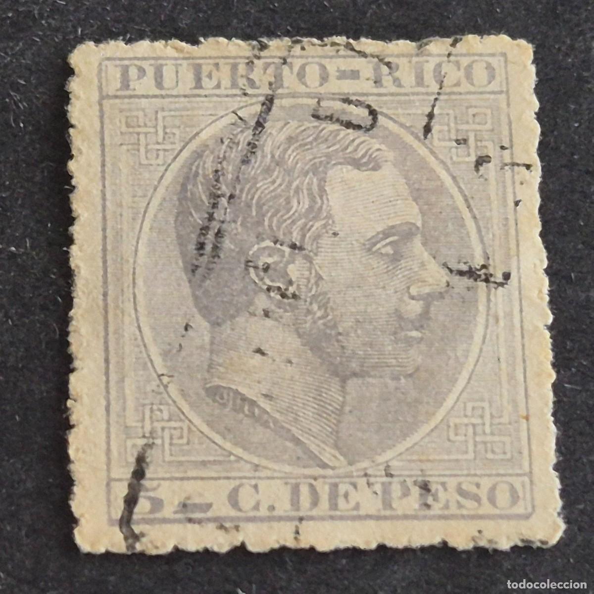 Sellos: ESPA&Ntilde;A, PUERTO RICO, 1882-1886, ALFONSO XII, EDIFIL 65, TIPO III 65d, USADO, (LOTE AB)