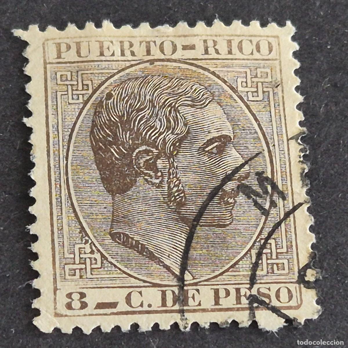 Sellos: ESPA&Ntilde;A, PUERTO RICO, 1882-1886, ALFONSO XII, EDIFIL 66, MATASELLO FECHADOR, (LOTE AB)