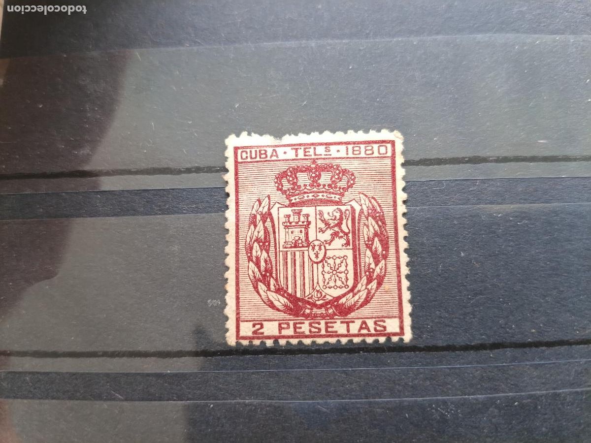 Sellos: Cuba. Tel&eacute;grafos. 2 pesetas Edifil 50 1880