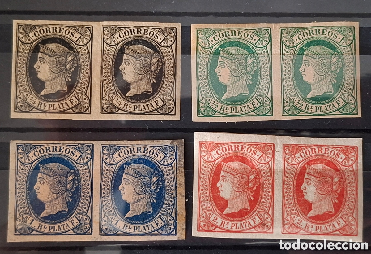 Sellos: Espa&ntilde;a Cuba sellos isabel 1864 nuevos* en pareja