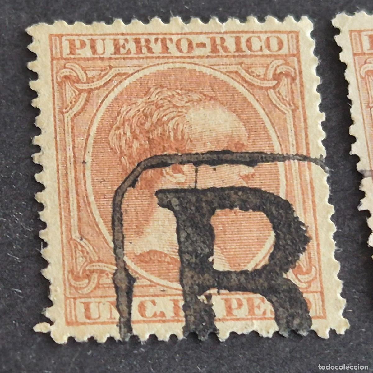 Sellos: ESPA&Ntilde;A, PUERTO RICO, 1890, ALFONSO XIII, EDIFIL 77, USADO, MARCA DE PORTEO ??, (LOTE AB)