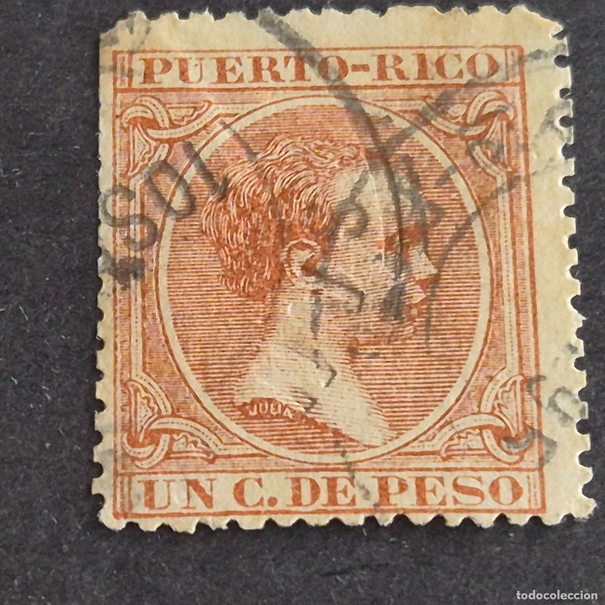 Sellos: ESPA&Ntilde;A, PUERTO RICO, 1890, ALFONSO XIII, EDIFIL 77, MATASELLO FECHADOR, (LOTE AB)