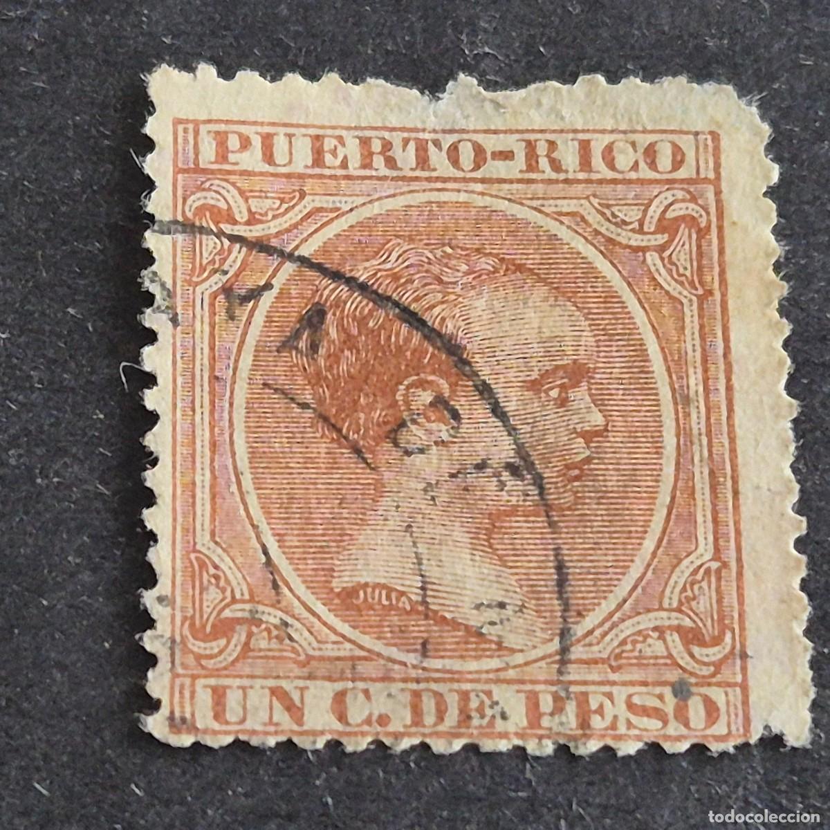 Sellos: ESPA&Ntilde;A, PUERTO RICO, 1890, ALFONSO XIII, EDIFIL 77, MATASELLO FECHADOR PLAYA DE MAYAGUEZ, (LOTE AB)