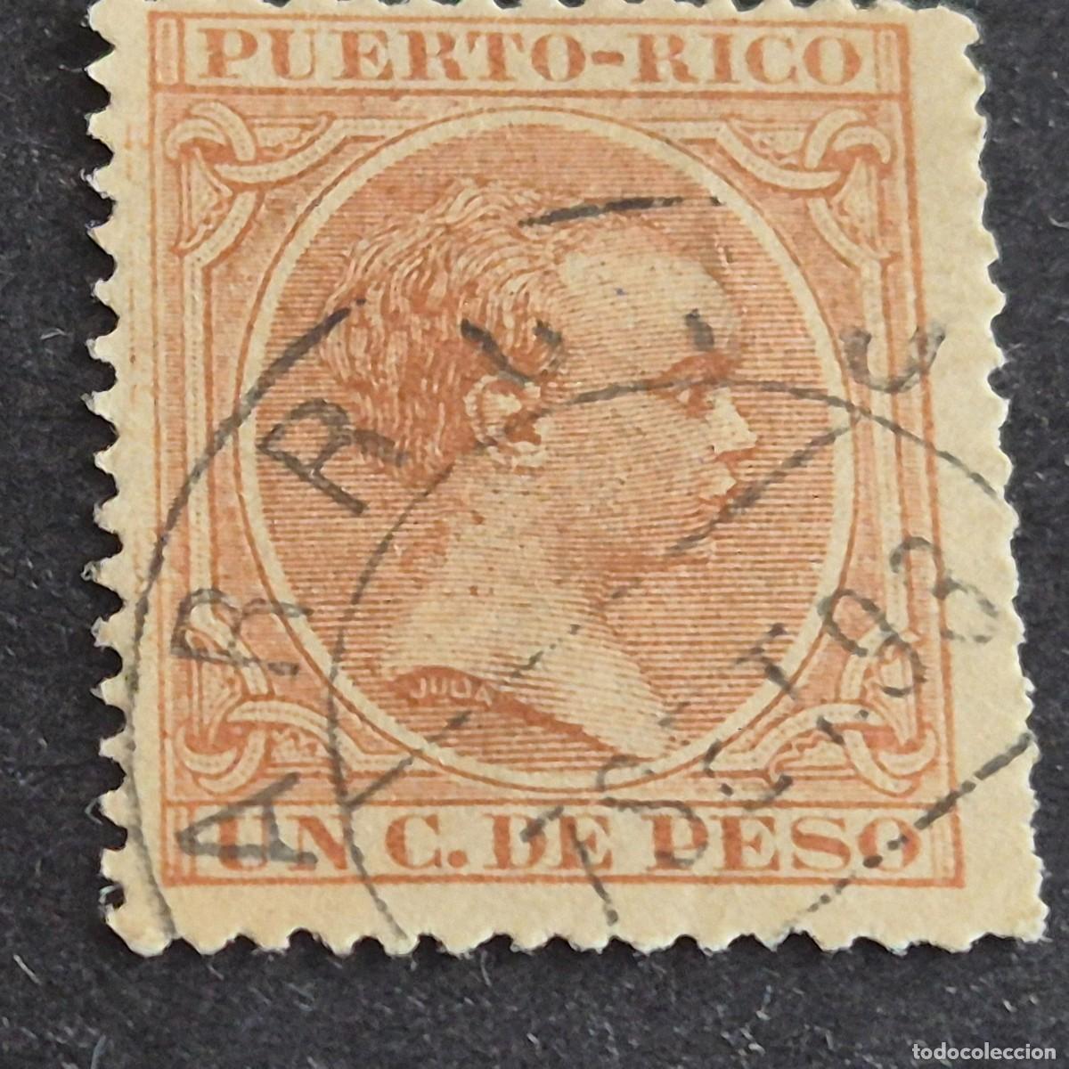Sellos: ESPA&Ntilde;A, PUERTO RICO, 1890, ALFONSO XIII, EDIFIL 77, MATASELLO FECHADOR DE ARROYO, (LOTE AB)