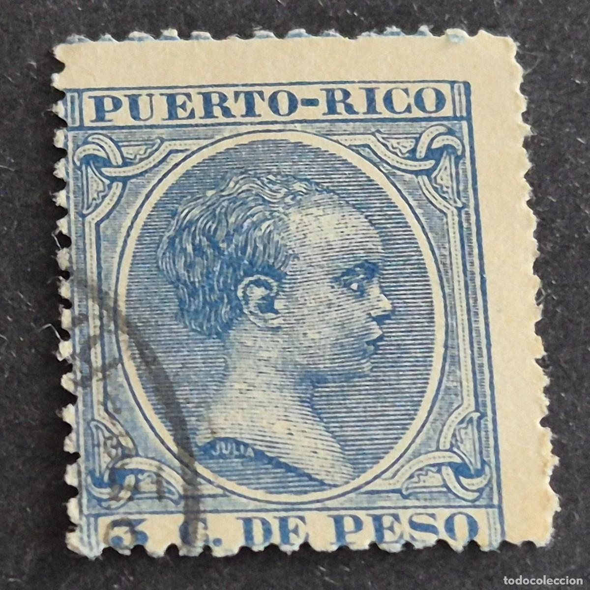 Sellos: ESPA&Ntilde;A, PUERTO RICO, 1890, ALFONSO XIII, EDIFIL 79, USADO, (LOTE AB)