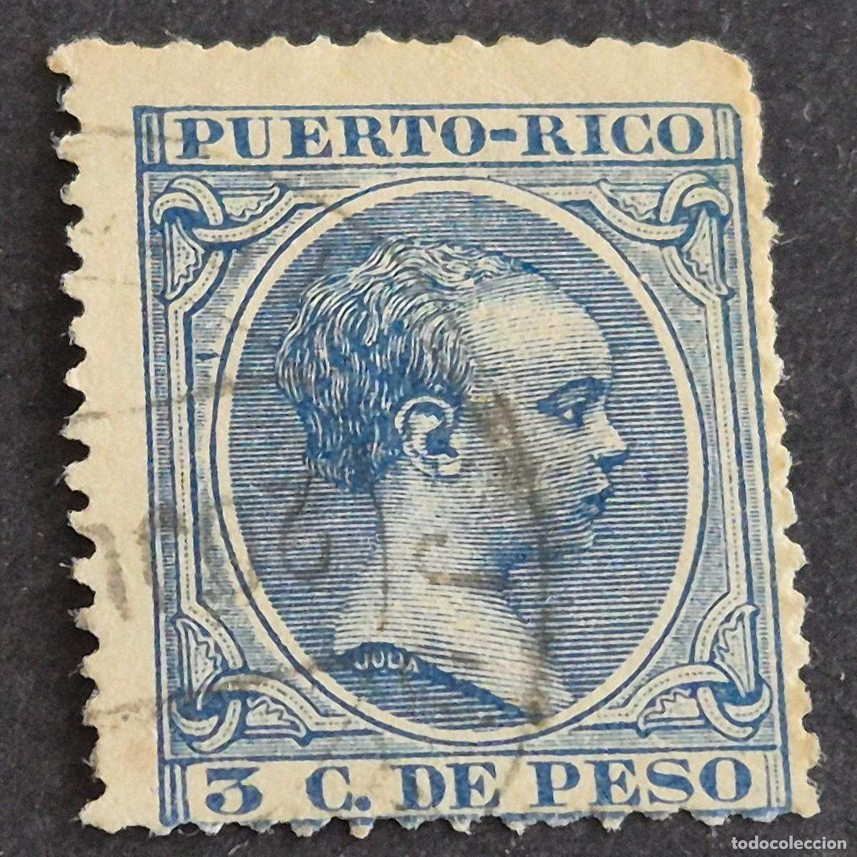 Sellos: ESPA&Ntilde;A, PUERTO RICO, 1890, ALFONSO XIII, EDIFIL 79, MATASELLO FECHADOR, (LOTE AB)
