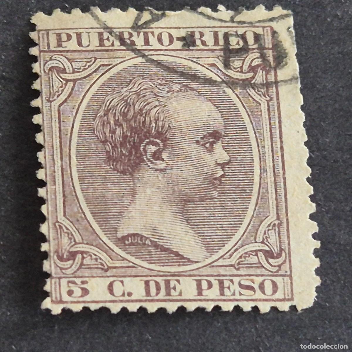 Sellos: ESPA&Ntilde;A, PUERTO RICO, 1890, ALFONSO XIII, EDIFIL 80, MATASELLO FECHADOR, (LOTE AB)