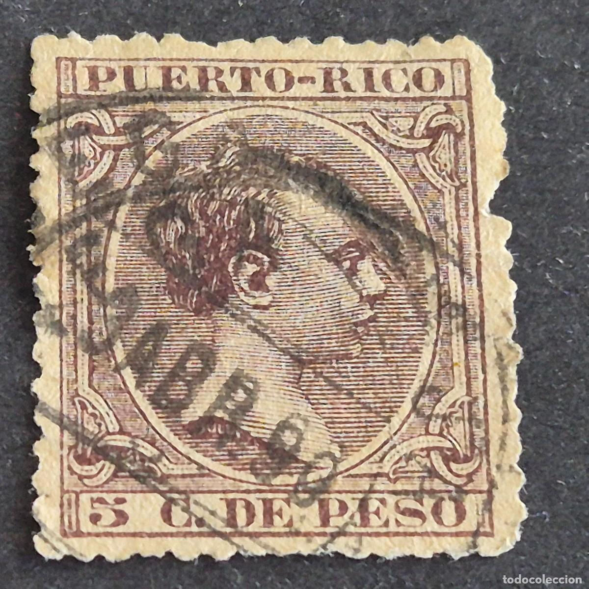 Sellos: ESPA&Ntilde;A, PUERTO RICO, 1890, ALFONSO XIII, EDIFIL 80, MATASELLO FECHADOR, (LOTE AB)