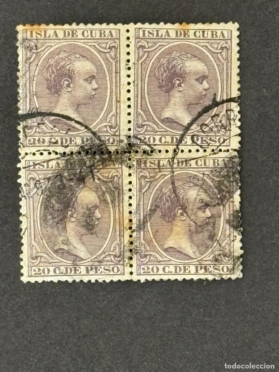 Sellos: Cuba, Alfonso XIII, 1890, Edifil 117, bl. 4, usados