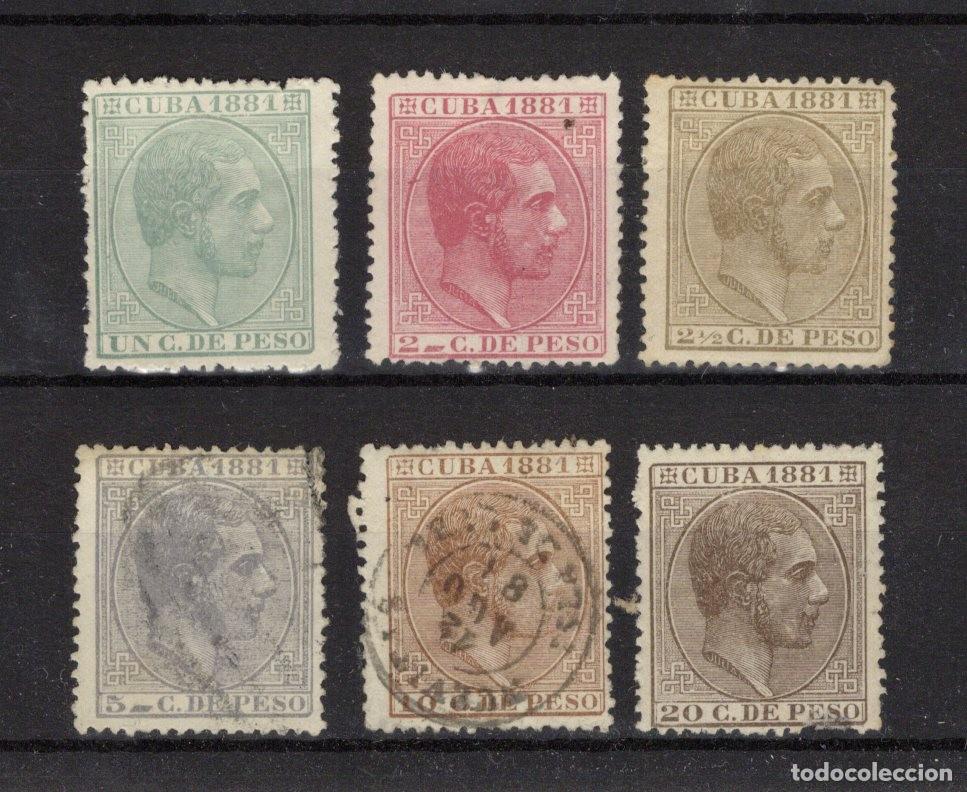 Sellos: Sellos dependencias espa&ntilde;olas CUBA a&ntilde;o 1881 EDIFIL 62/67*-&ordm; v.c. 90 &euro;