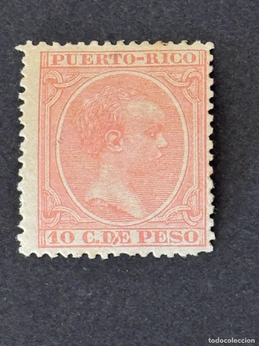 Sellos: Puerto Rico, Alfonso XIII, 1890, Edifil 82, nuevo con fijasellos