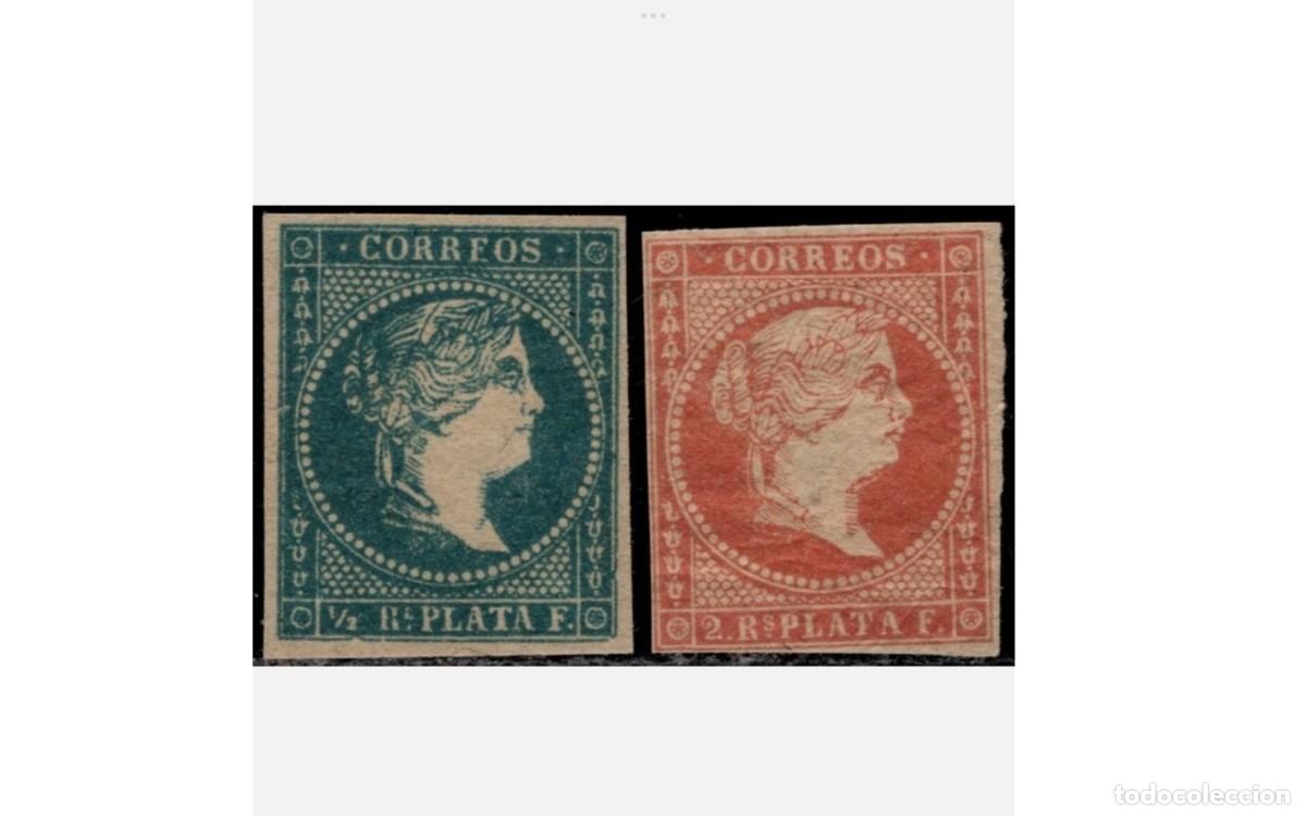 Sellos: ANTILLAS 1864 - ISABEL II - EDIFIL 7 y 9 - MNH** - NUEVOS SIN FIJASELLOS