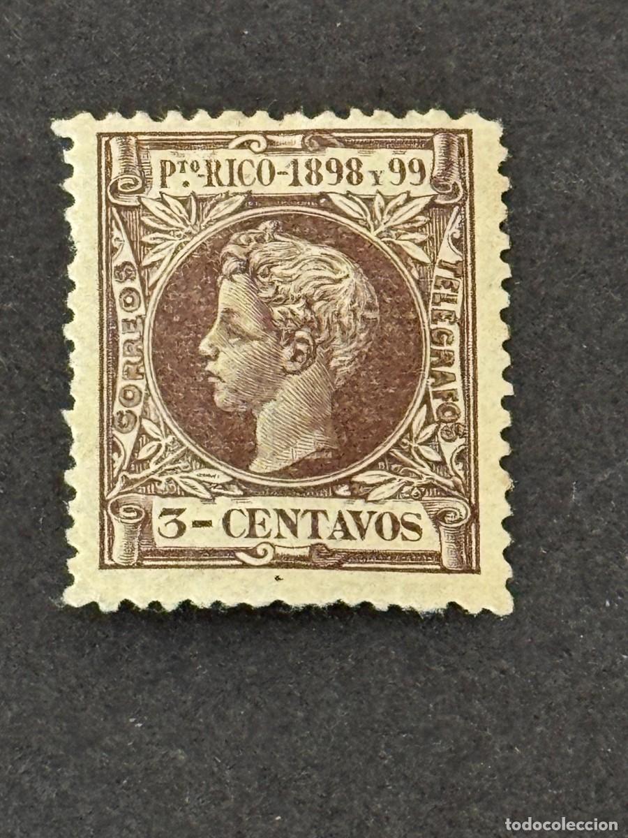 Sellos: Puerto Rico, Alfonso XIII, 1898, Edifil 137, nuevo con fijasellos