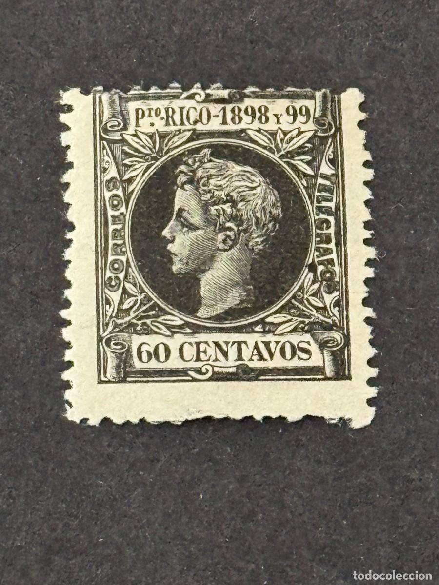 Sellos: Puerto Rico, Alfonso XIII, 1898, Edifil 146, nuevo con fijasellos
