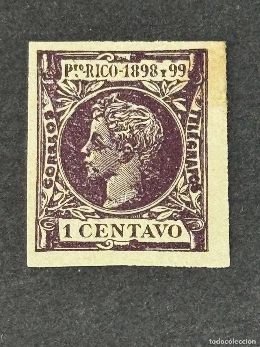 Sellos: Puerto Rico, Alfonso XIII, 1898, Edifil 135s, sin dentar, nuevo sin goma