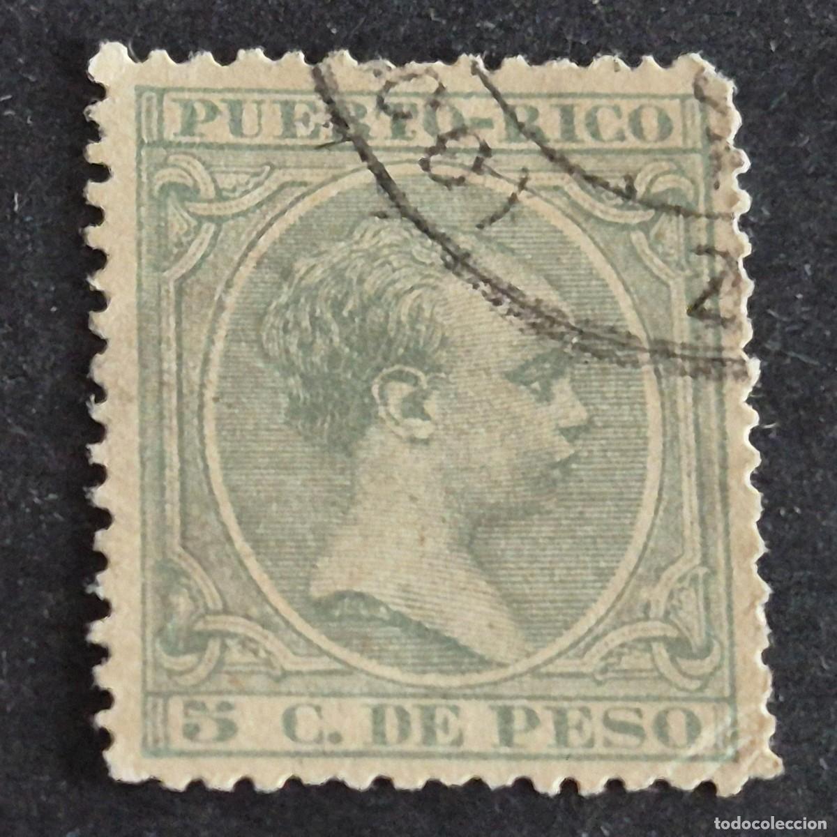 Sellos: ESPA&Ntilde;A, PUERTO RICO, 1891-1892, ALFONSO XIII, EDIFIL 95, USADO, (LOTE AB)