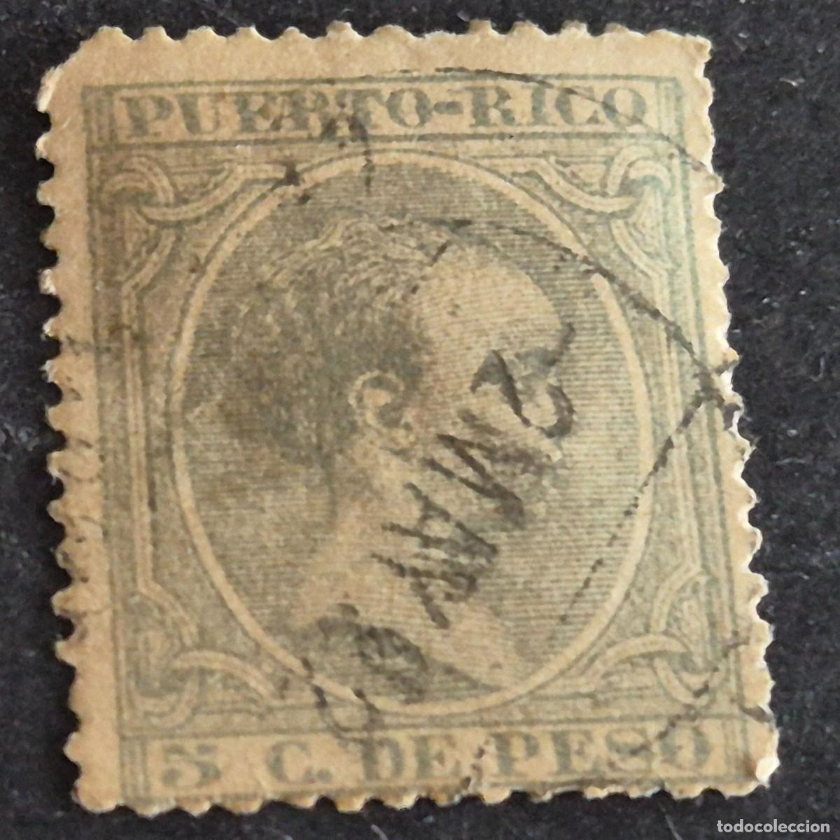 Sellos: ESPA&Ntilde;A, PUERTO RICO, 1891-1892, ALFONSO XIII, EDIFIL 95, USADO, (LOTE AB)