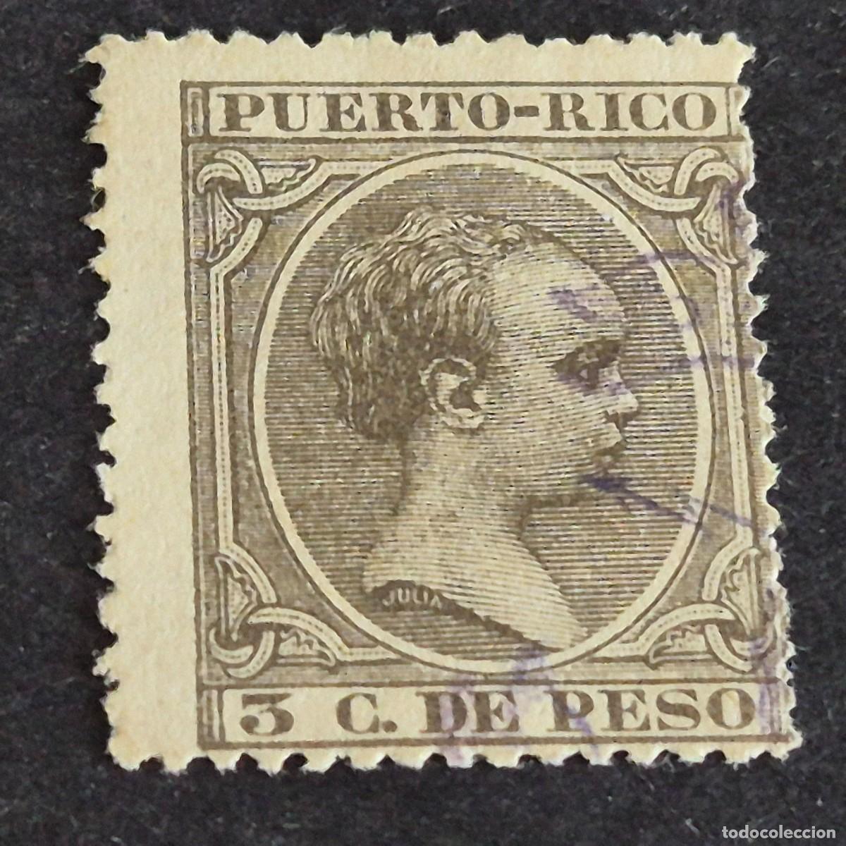 Sellos: ESPA&Ntilde;A, PUERTO RICO, 1894, ALFONSO XIII, EDIFIL 108, USADO, (LOTE AB)