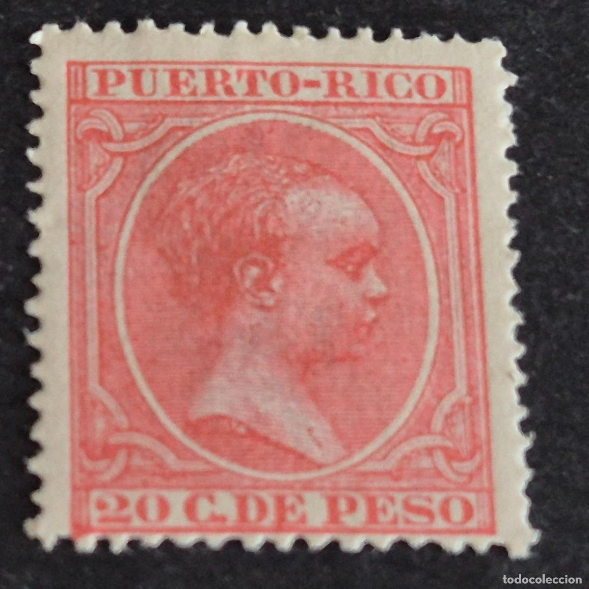 Sellos: ESPA&Ntilde;A, PUERTO RICO, 1894, ALFONSO XIII, EDIFIL 13*, NUEVO, GOMA, FIJ, PUNTITO ADELGAZADO, (LOTE AB)