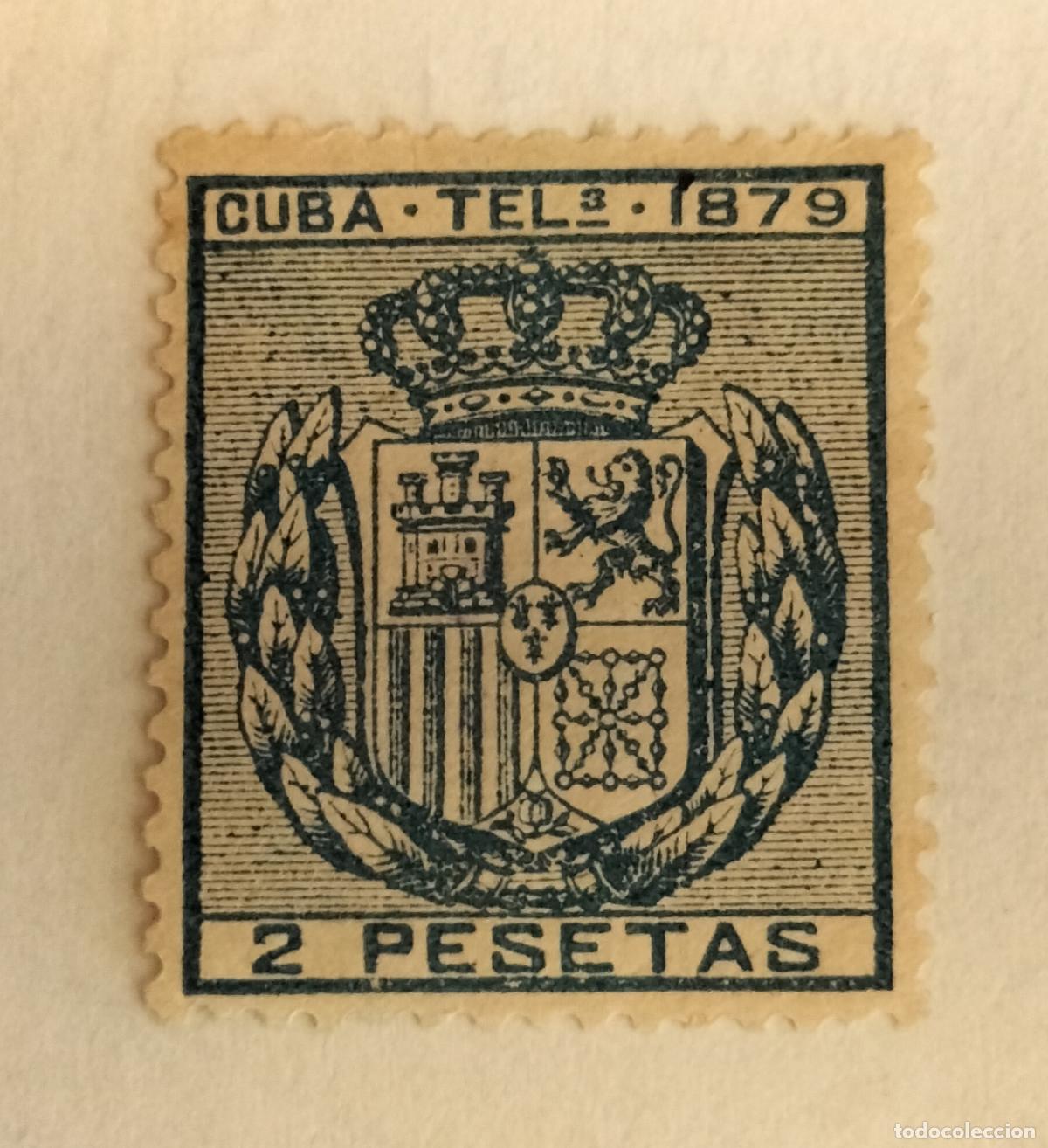 Sellos: SELLO CUBA - COLONIA ESPA&Ntilde;OLA (TEL&Eacute;GRAFOS) - ESCUDO DE ESPA&Ntilde;A- 1878 EDIFIL 44.